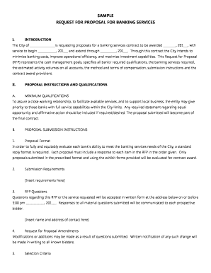 Request for Proposal for Banking Services