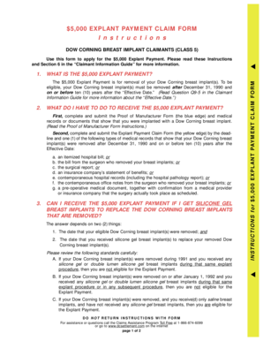 Dow Corning Breast Implant Explant Payment Claim Form