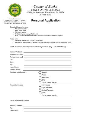 Personal Application - Bucks County - buckscounty