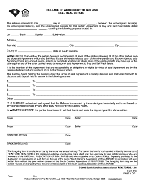 Release of Agreement to Buy and Sell Real Estate