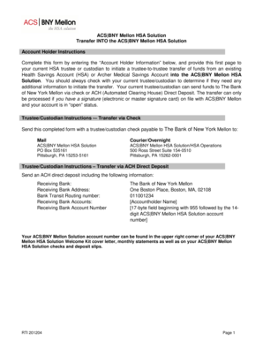 ACS BNY Mellon HSA Transfer Form