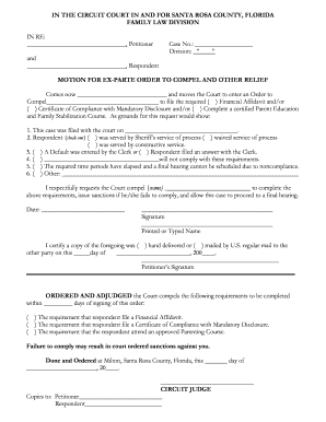 Motion for Ex-Parte Order to Compel