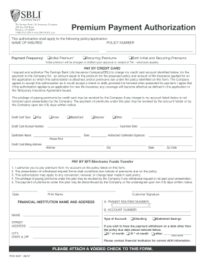 Premium Payment Authorization