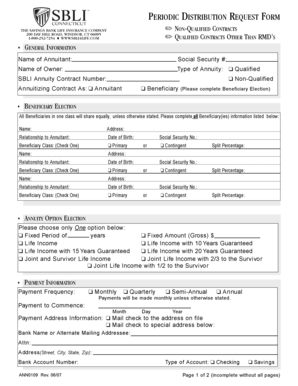 Periodic Distribution Request Form