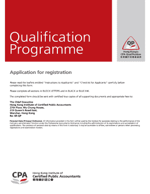 Hong Kong Institute of CPAs Student Registration Form