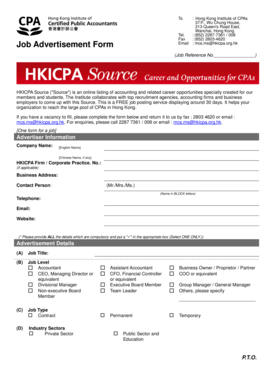 Job Advertisement Form - Hong Kong Institute of Certified Public ... - app1 hkicpa org