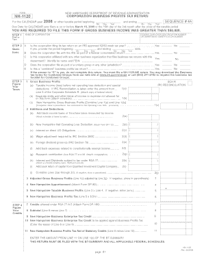 New Hampshire Corporation Business Profits Tax Return