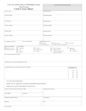 Civil Cover Sheet