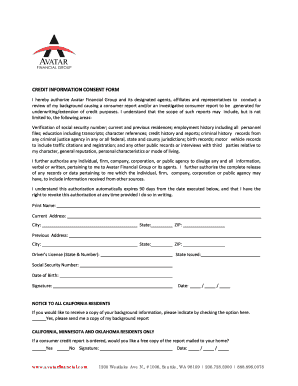 Credit Information Consent Form