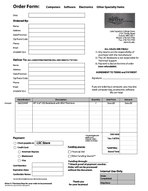 Lake Superior College Computer Order Form