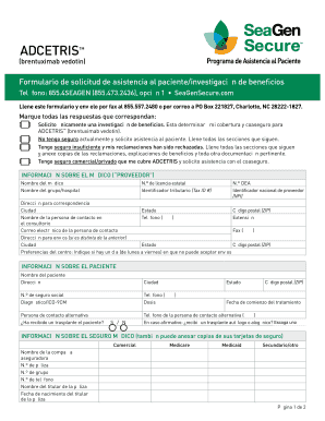 Formulario de solicitud de asistencia al paciente/investigación de beneficios