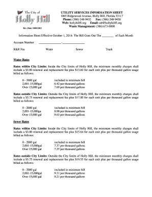 Utility Services Information Sheet