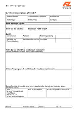 Beschwerdeformular