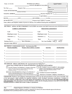 New Jersey Property Tax Appeal Form