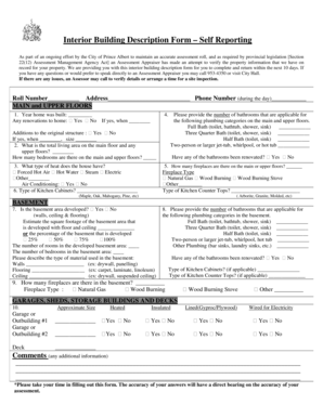 Interior Building Description Form