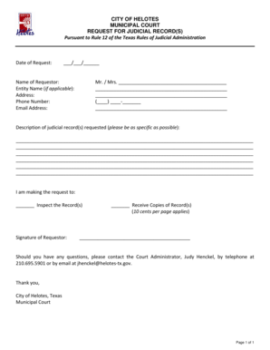 Texas Judicial Record Request Form