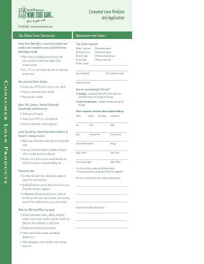 Home State Bank Consumer Loan Application