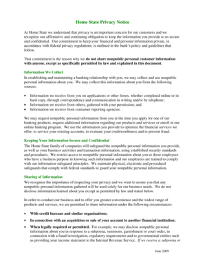 Home State Privacy Notice and Choice Form