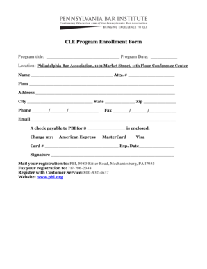 CLE Program Enrollment Form