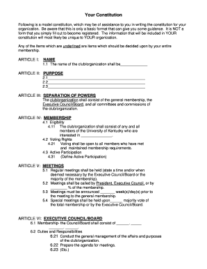 Model Constitution Template