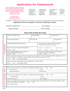 Employment Application Form