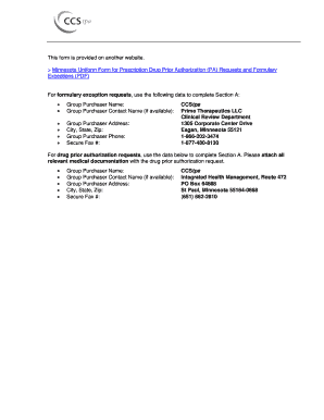 Minnesota Prescription Drug Prior Authorization Form