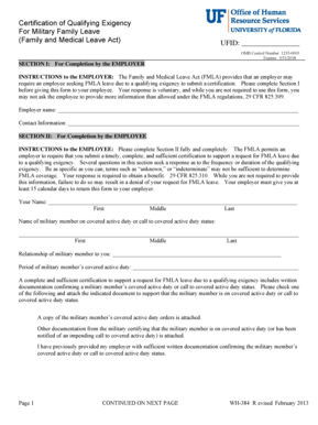 require an employee seeking FMLA leave due to a qualifying exigency to submit a certification - hr ufl