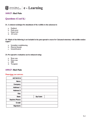 Heel Pain Continuing Education Test