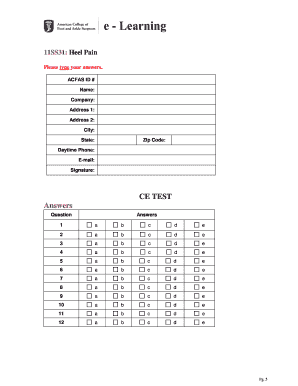 Heel Pain Continuing Education Test