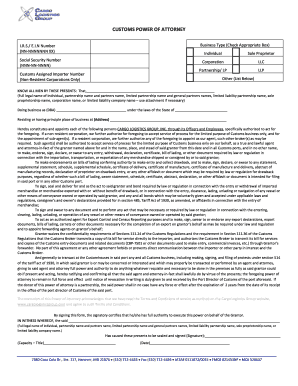 Customs Power of Attorney