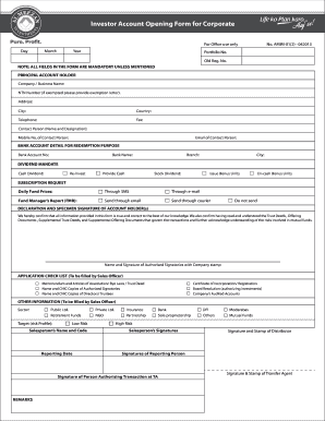 Investor Account Opening Form for Corporate