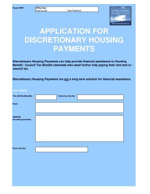 Discretionary Housing Payment Application