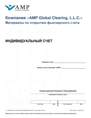 Individual Futures Account Opening Application