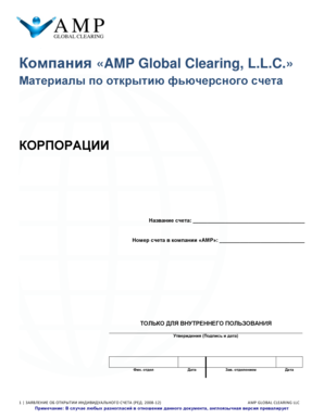 Corporate Futures Account Opening Application