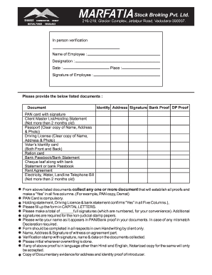 KYC Form for Stock Trading Account