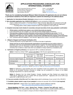 International Student Admission Application