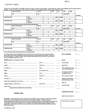 Arabian Horse Association Entry Form