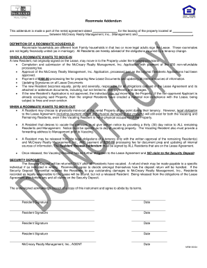 Roommate Addendum Agreement