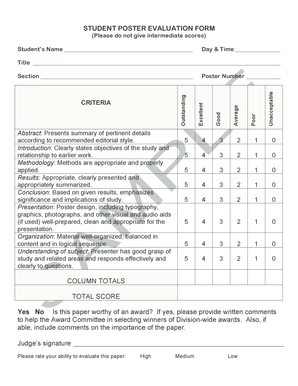 Student Poster Evaluation Form