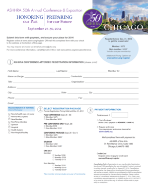 ASHHRA Conference Registration Form