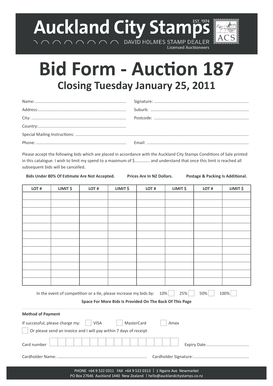Bid Form - Auction 187
