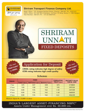Shriram Transport Finance Fixed Deposit Form