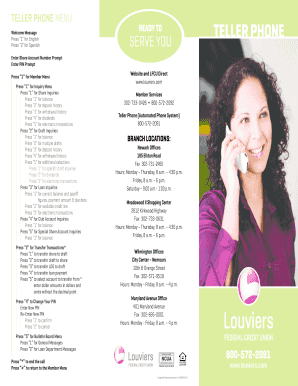 Teller Phone Application Form