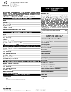 Fund/ Wire Transfer Request Form