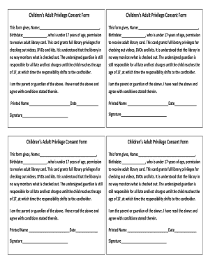 Children's Adult Privilege Consent Form