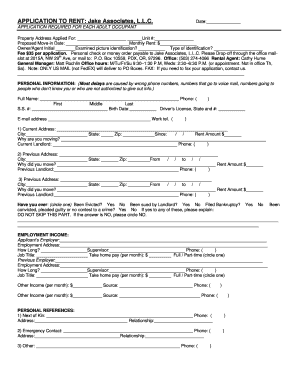 Rental Application Form