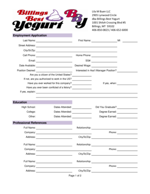 Employment Application Form