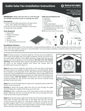 Gable Solar Fan Installation Instructions