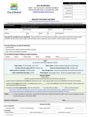 Washington Public Records Request Form