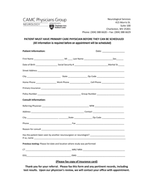 Neurological Services Patient Referral Form